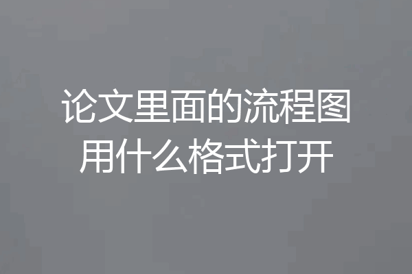 论文里面的流程图用什么格式打开