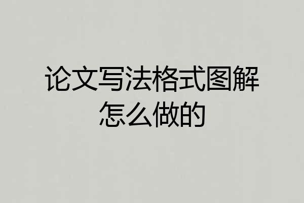 论文写法格式图解怎么做的
