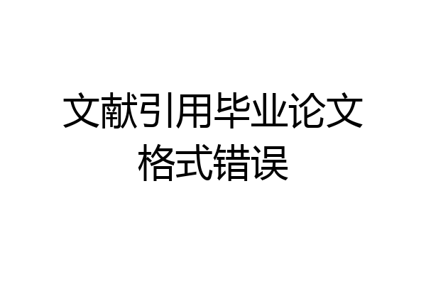 文献引用毕业论文格式错误