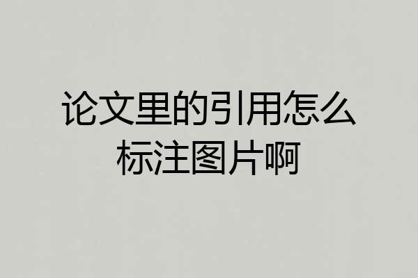 论文里的引用怎么标注图片啊
