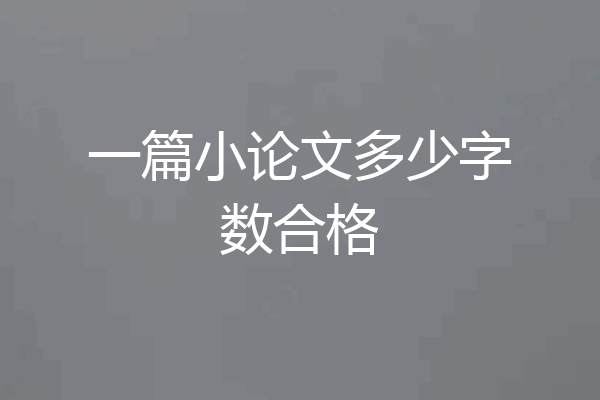 一篇小论文多少字数合格