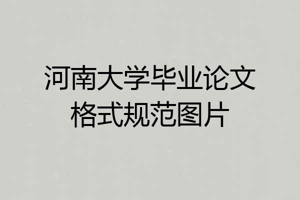 河南大学毕业论文格式规范图片