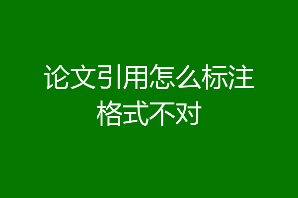 论文引用怎么标注格式不对