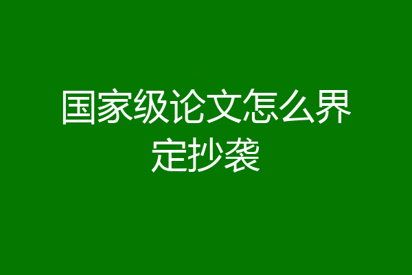 国家级论文怎么界定抄袭