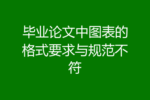 毕业论文中图表的格式要求与规范不符