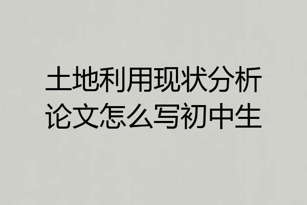 土地利用现状分析论文怎么写初中生