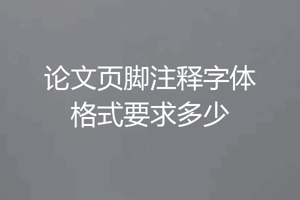 论文页脚注释字体格式要求多少