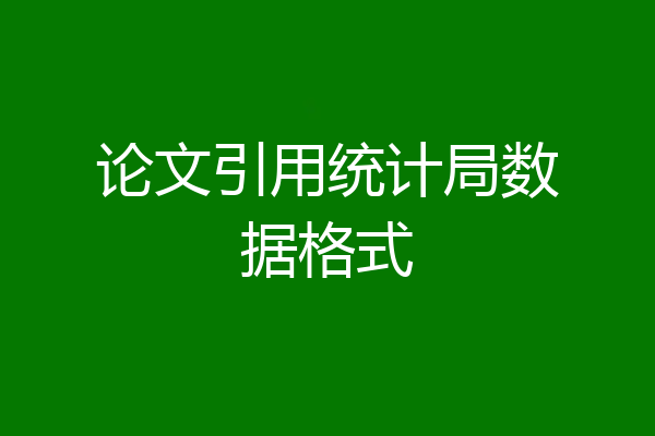 论文引用统计局数据格式