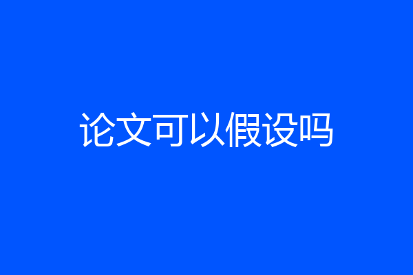 论文可以假设吗
