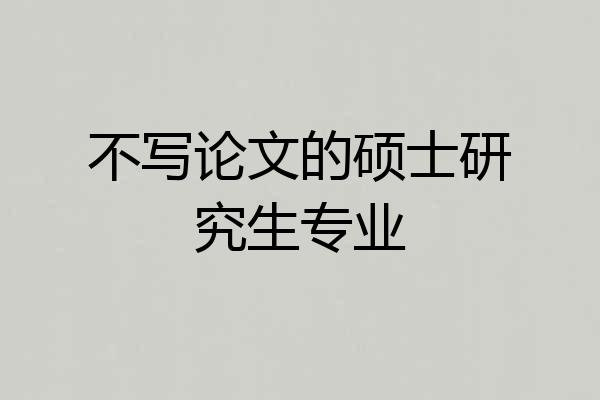 不写论文的硕士研究生专业