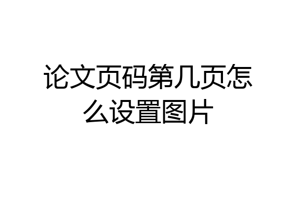 论文页码第几页怎么设置图片