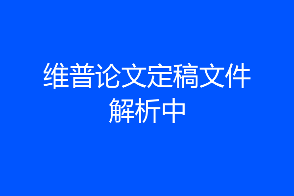 维普论文定稿文件解析中
