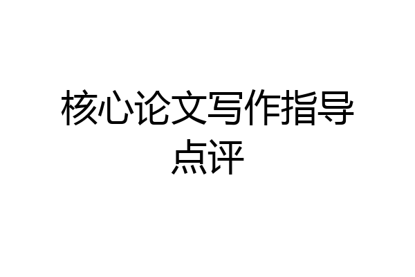 核心论文写作指导点评