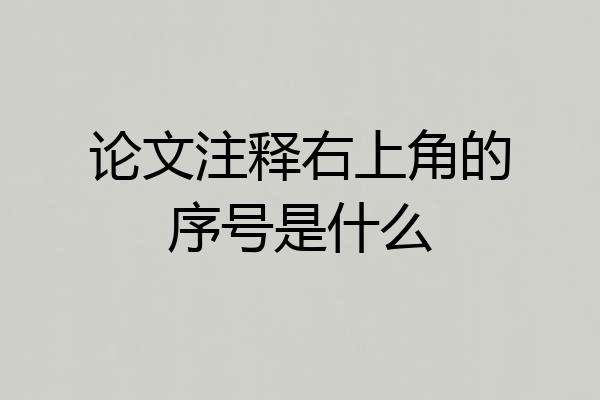 论文注释右上角的序号是什么