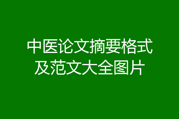 中医论文摘要格式及范文大全图片