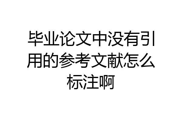 毕业论文中没有引用的参考文献怎么标注啊