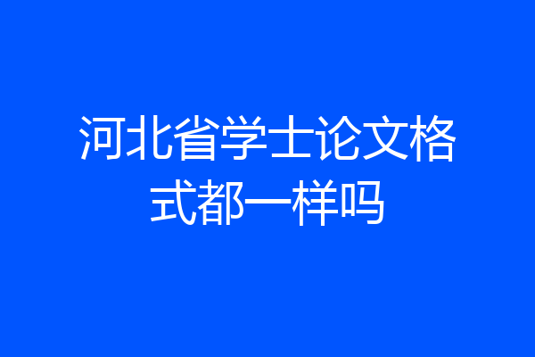 河北省学士论文格式都一样吗