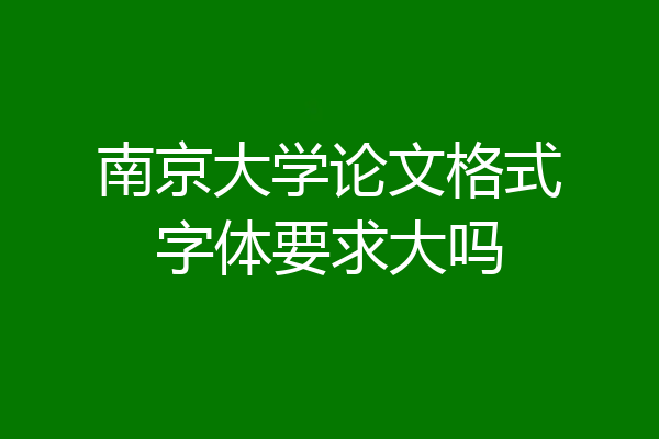 南京大学论文格式字体要求大吗