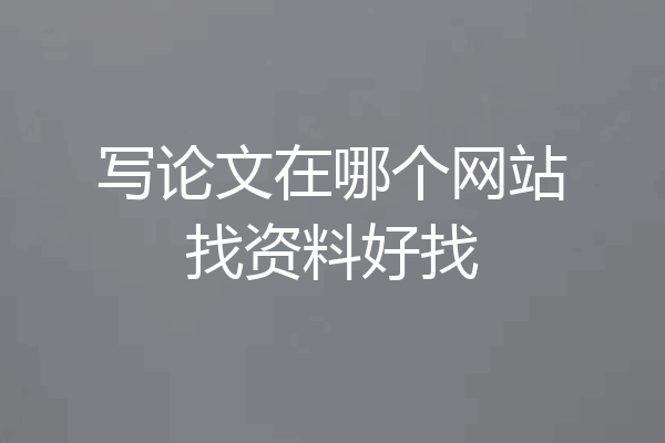 写论文在哪个网站找资料好找