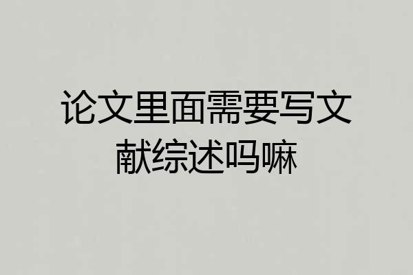 论文里面需要写文献综述吗嘛