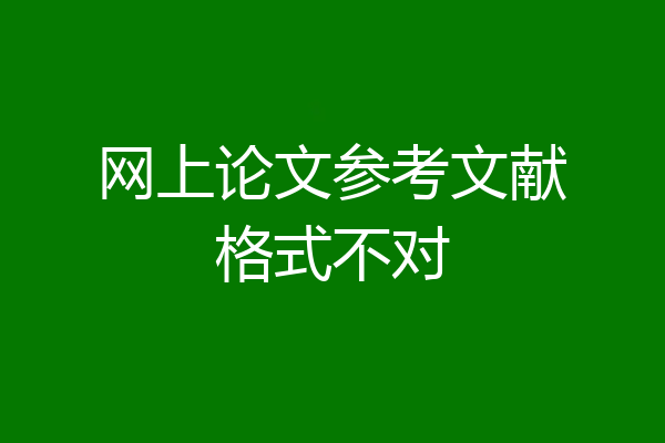 网上论文参考文献格式不对