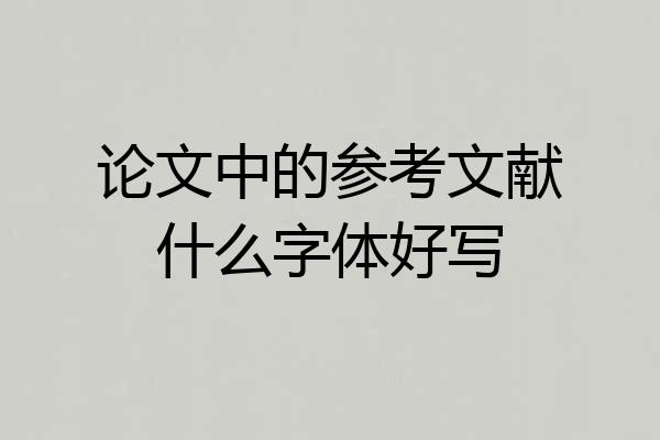 论文中的参考文献什么字体好写