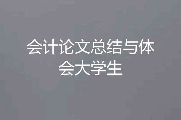 会计论文总结与体会大学生