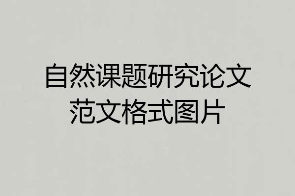 自然课题研究论文范文格式图片