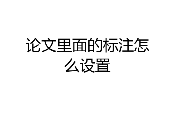论文里面的标注怎么设置