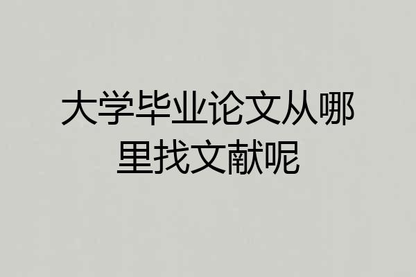 大学毕业论文从哪里找文献呢