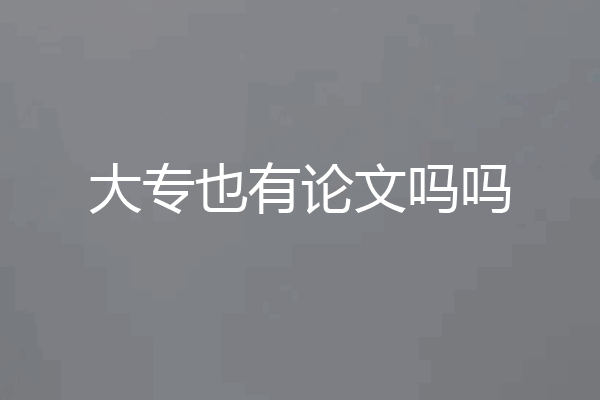 大专也有论文吗吗