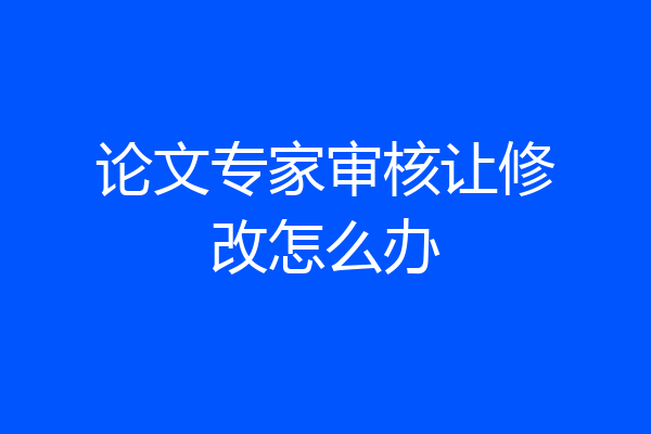 论文专家审核让修改怎么办