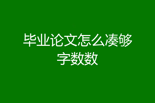 毕业论文怎么凑够字数数