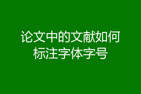 论文中的文献如何标注字体字号