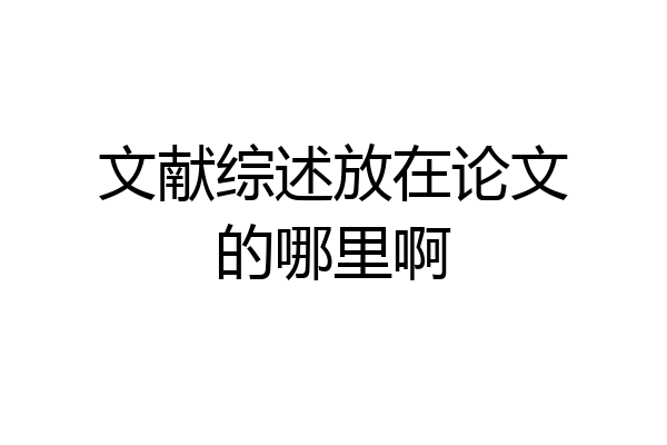 文献综述放在论文的哪里啊