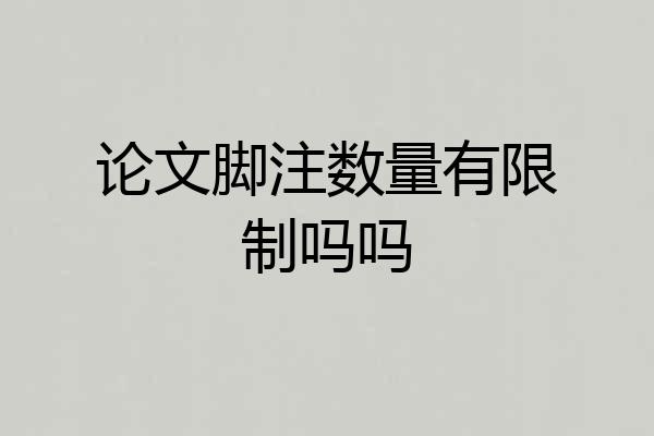 论文脚注数量有限制吗吗