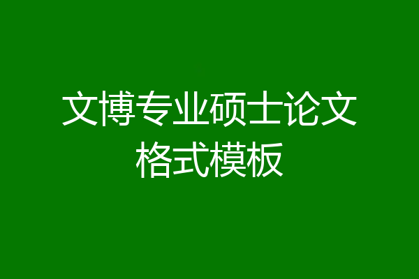 文博专业硕士论文格式模板