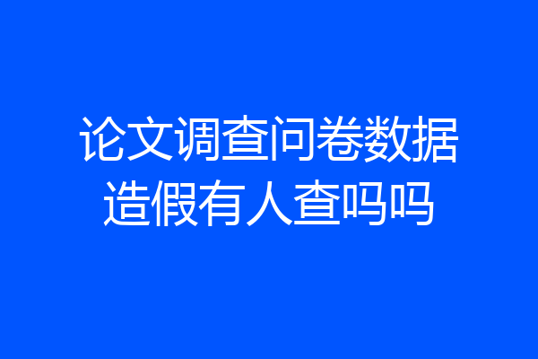 论文调查问卷数据造假有人查吗吗
