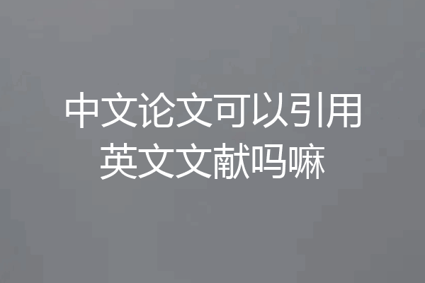 中文论文可以引用英文文献吗嘛