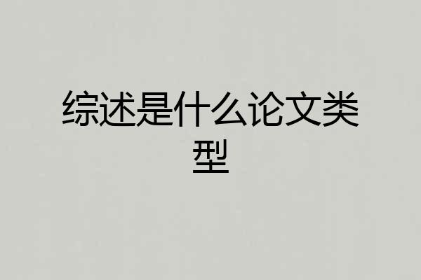 综述是什么论文类型