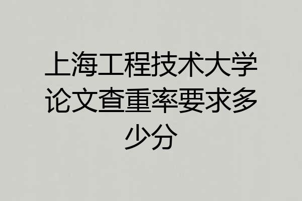 上海工程技术大学论文查重率要求多少分