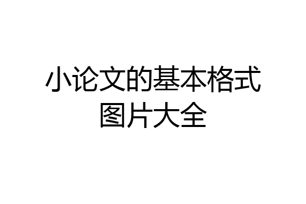 小论文的基本格式图片大全