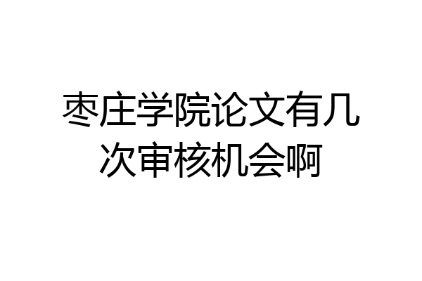 枣庄学院论文有几次审核机会啊
