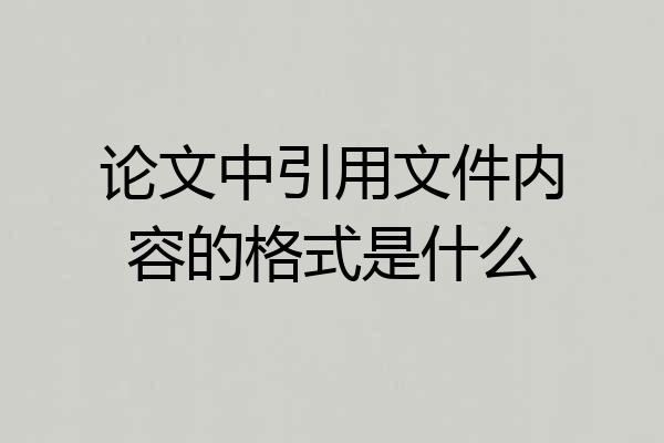 论文中引用文件内容的格式是什么