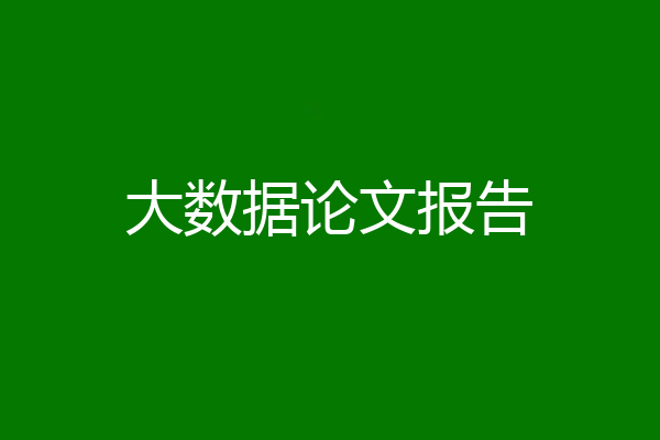 大数据论文报告