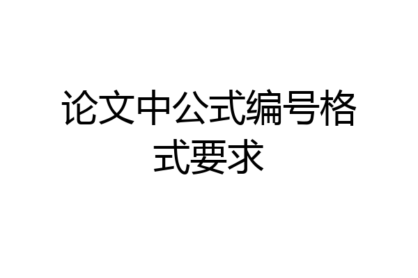 论文中公式编号格式要求