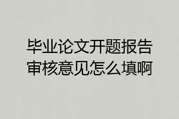毕业论文开题报告审核意见怎么填啊