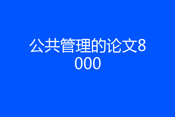 公共管理的论文8000