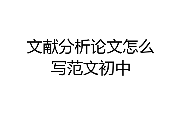 文献分析论文怎么写范文初中