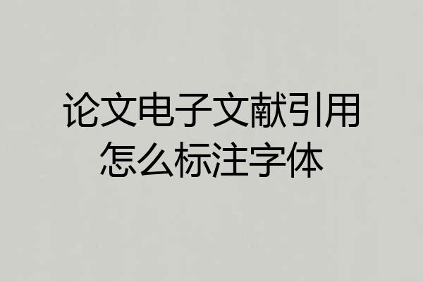 论文电子文献引用怎么标注字体